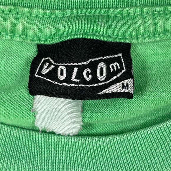 Vintage 90s Y2K Volcom Mens M Green Faded Skate Skater BMX Graphic Tee Shirt - Picture 4 of 9